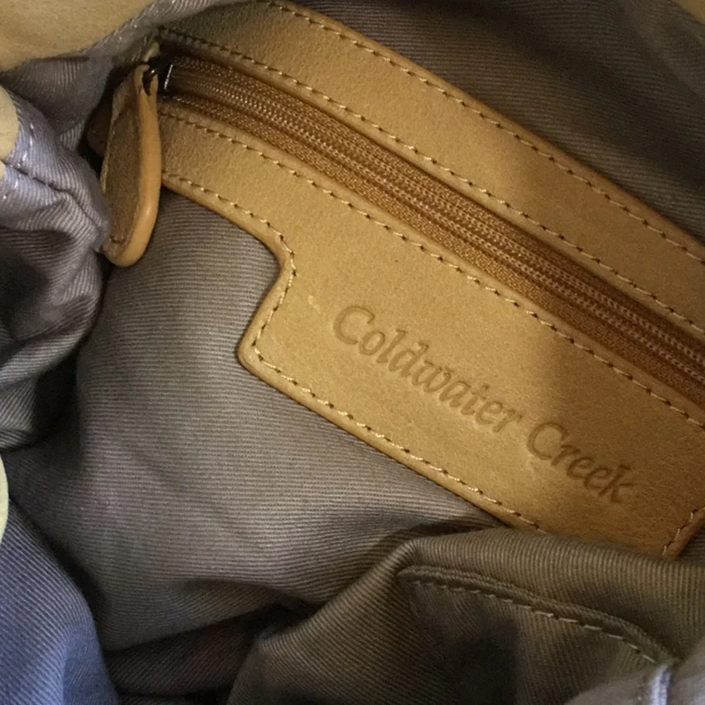 Coldwater Creek Buff Yellow Leather Hobo Bag